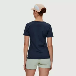 Fleur - T-shirt En Coton Biologique Pour Femme -Modee Pure Soldes Magasin 17896 NAVY 3