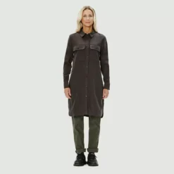 Mégan - Robe-chemise En Flanelle Pour Femme 9 Mégan - Robe-chemise En Flanelle Pour Femme -Modee Pure Soldes Magasin 17957 raven